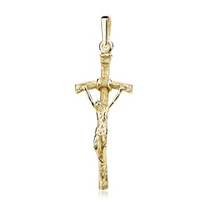 Cruciulita placată cu aur galben din argint 9x21mm DiAmanti K0043G-DIA (Argint 925‰ 0,4 g.)